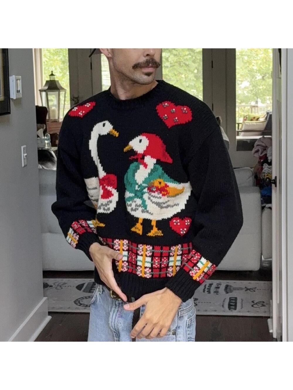 🪿 Vintage Karen Scott Goose Novelty Sweater 🧣❤️